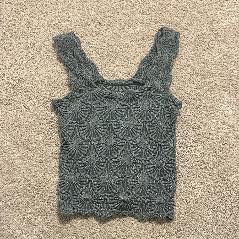 T.J.Maxx Gray Textured Tank Top
